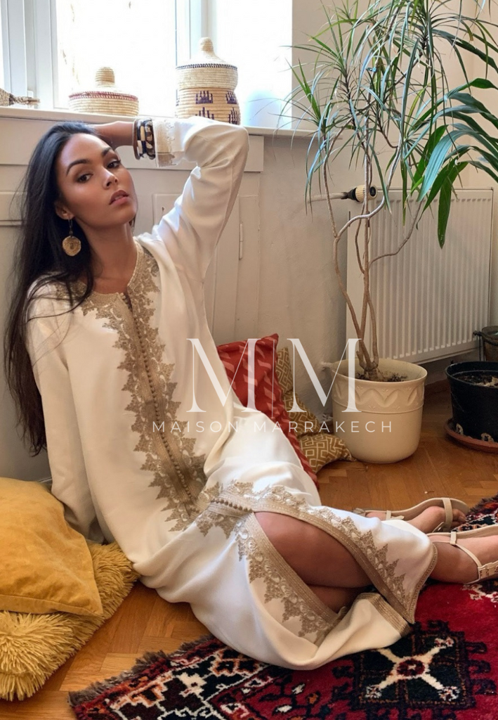 Cream Karima Kaftan Caftan-Moroccan Kaftan,Cream Karima Kaftan Caftan-Moroccan Kaftan