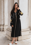 Adriana Black Gold Moroccan Cotton Embroidery Kaftan Caftan,Adriana Black Gold Moroccan Cotton Embroidery Kaftan Caftan