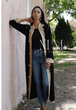 Black & Gold Leyla Kimono Long Jacket,Black & Gold Leyla Kimono Long Jacket