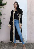 Black & Gold Leyla Kimono Long Jacket,Black & Gold Leyla Kimono Long Jacket