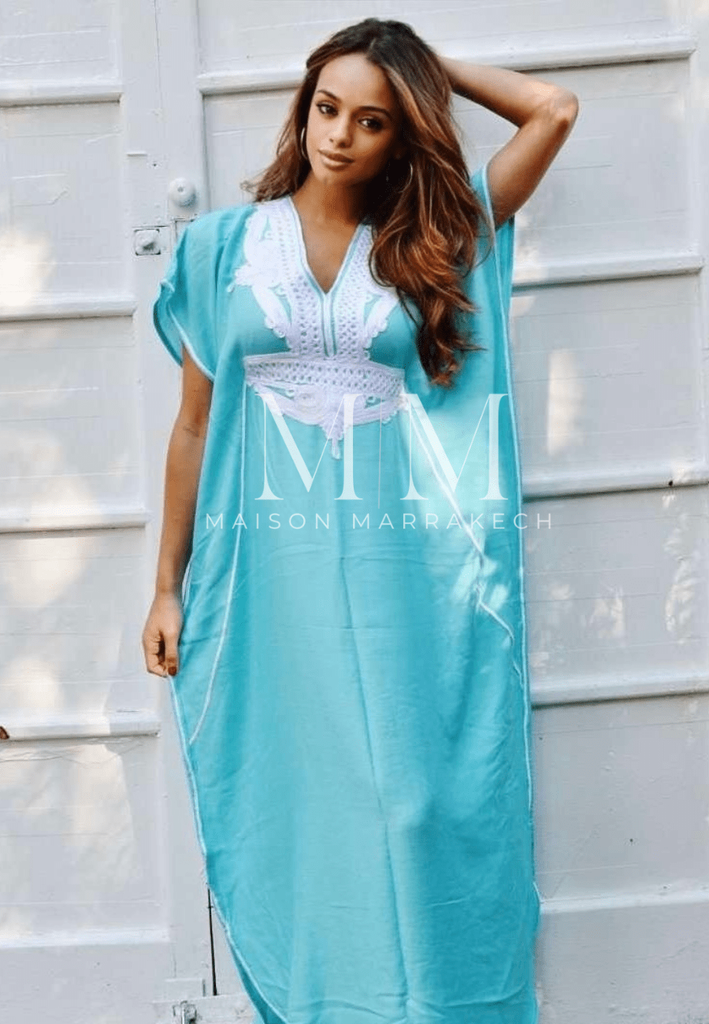 Mint Green Marrakech Style Resort Lounge Wear Caftan Kaftan,Mint Green Marrakech Style Resort Lounge Wear Caftan Kaftan