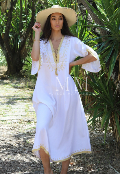 White Gold Caftan Kaftan Nadia Maxi Dress-moroccan kaftan,White Gold Caftan Kaftan Nadia Maxi Dress-moroccan kaftan