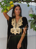 Black with Gold Marrakech Resort Lounge Wear Caftan Kaftan