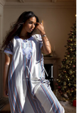 White Bedouin Resort Loungewear Maxi Caftan Kaftan- Moroccan Kaftan