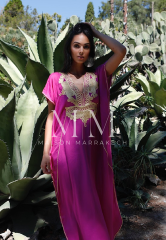 Fushia Pink Gold Marine Kaftan Caftan & Loungewear,Fushia Pink Gold Marine Kaftan Caftan & Loungewear