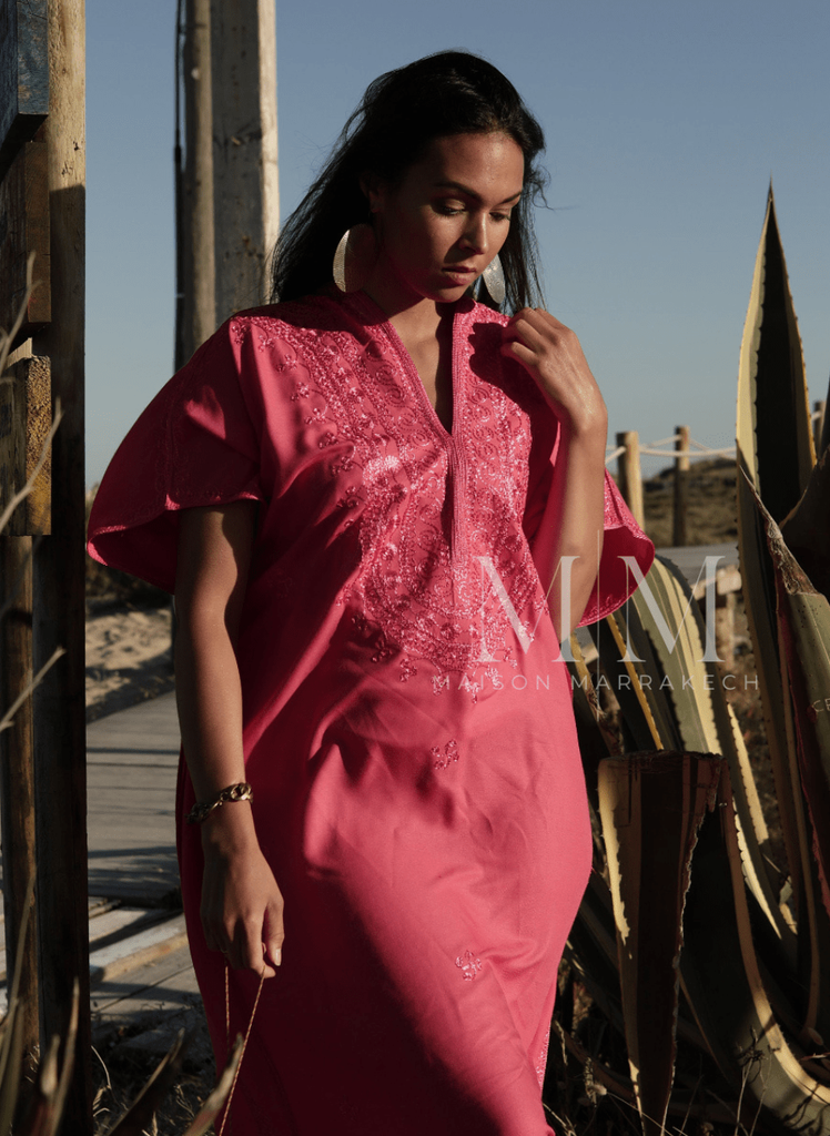 New Pink Berber Kaftan,New Pink Berber Kaftan