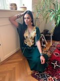 Dark Green Gold Marrakech Kaftan Caftan & Loungewear