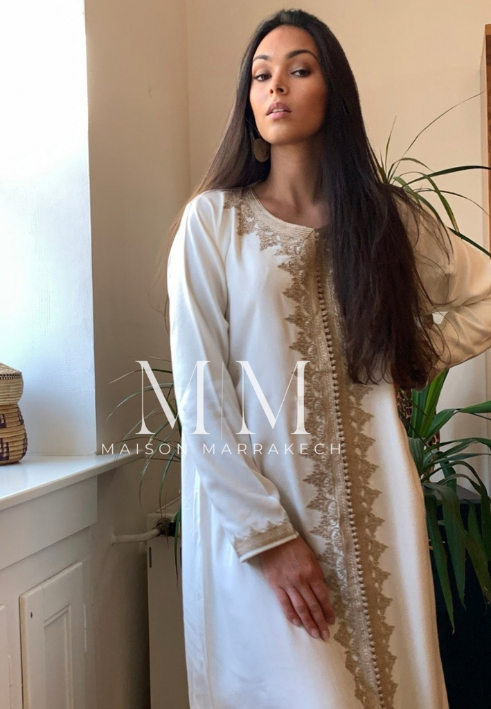 Cream Karima Kaftan Caftan-Moroccan Kaftan