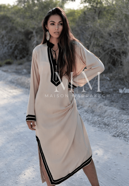 Beige Black Mariam Resort Lounge Kaftan Caftan- Moroccan Kaftan, Vacation, Holiday dress,Beige Black Mariam Resort Lounge Kaftan Caftan- Moroccan Kaftan, Vacation, Holiday dress