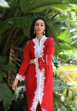 Red & White Karima Kaftan Caftan-Moroccan Kaftan,Red & White Karima Kaftan Caftan-Moroccan Kaftan