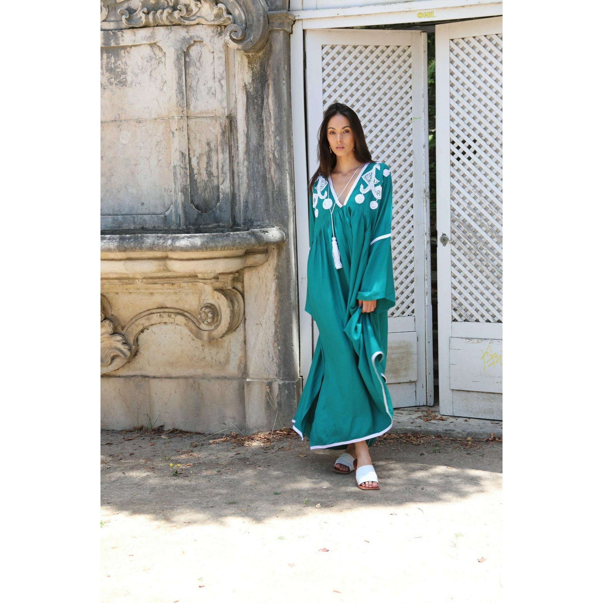 Green Caftan Kaftan Noor Maxi Dress Moroccan Resort And Lounge Kaftan Maison De Marrakech