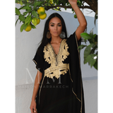 Black with Gold Embroidery Marrakech Resort Kaftan -Moroccan Kaftan,Black with Gold Embroidery Marrakech Resort Kaftan -Moroccan Kaftan