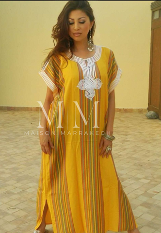 Resort Caftan Bedoin Style- Yellow