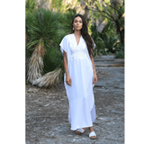 White & White Kaftan Maxi Dress Marrakech Style,White & White Kaftan Maxi Dress Marrakech Style