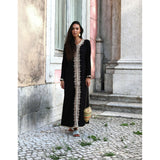 Black Beige Karima Kaftan Caftan-Moroccan Kaftan,Black Beige Karima Kaftan Caftan-Moroccan Kaftan