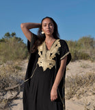 MM Black with Gold Embroidery Marrakech Resort Kaftan -Moroccan Kaftan