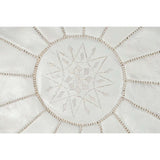 White Moroccan Leather Pouf,White Moroccan Leather Pouf