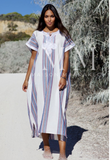 White Bedouin Resort Loungewear Maxi Caftan Kaftan- Moroccan Kaftan