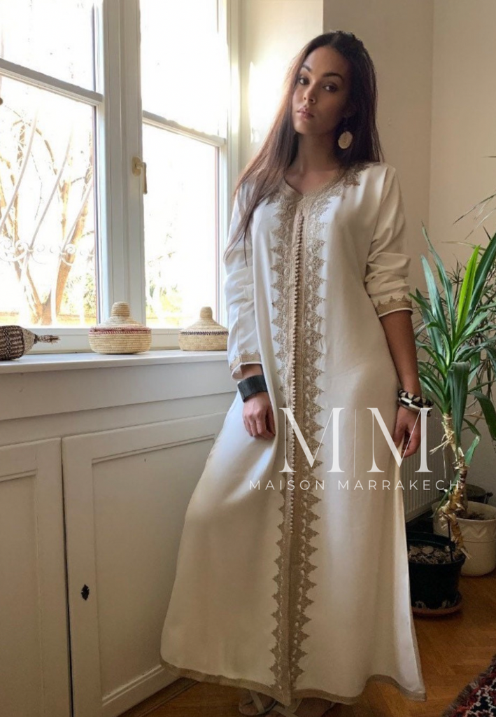 Cream Karima Kaftan Caftan-Moroccan Kaftan