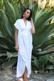 White & White Kaftan Maxi Dress Marrakech Style