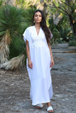 White & White Kaftan Maxi Dress Marrakech Style