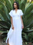 White & White Kaftan Maxi Dress Marrakech Style