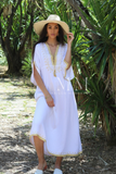 White Gold Caftan Kaftan Nadia Maxi Dress-moroccan kaftan