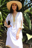 White Gold Caftan Kaftan Nadia Maxi Dress-moroccan kaftan