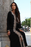 Black Beige Karima Kaftan Caftan-Moroccan Kaftan