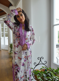 Lilac Floral Beach Lounge Kaftan Caftan