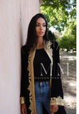 PREORDER- Black & Gold Leyla Kimono Long Jacket