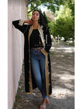 PREORDER- Black & Gold Leyla Kimono Long Jacket