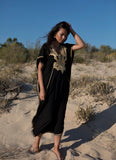 MM Black with Gold Embroidery Marrakech Resort Kaftan -Moroccan Kaftan