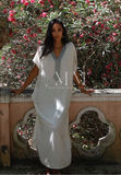 PREORDER-White Silver Marrakech Gandora -home dress, resort dress