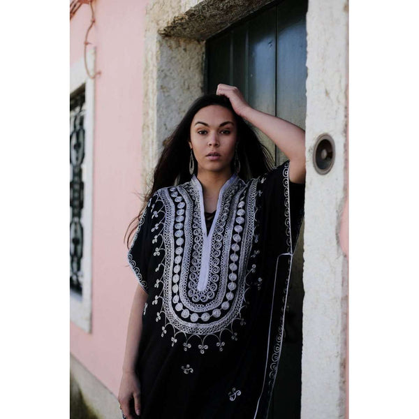 Black Berber Maternity Kaftan - Maison De Marrakech