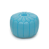 Turquoise Leather Pouf - Maison De Marrakech